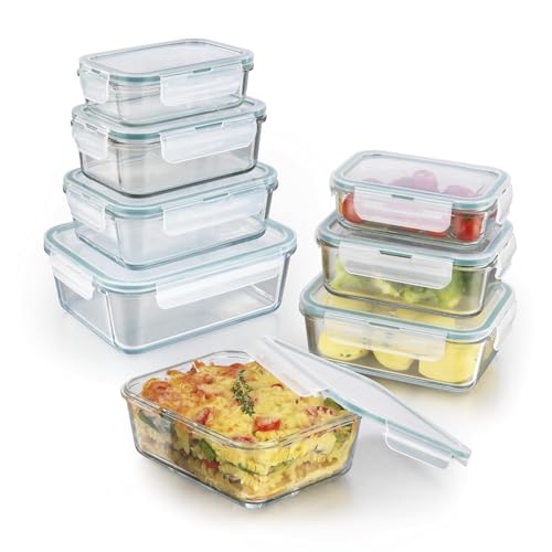 Gourmetmaxx Barattoli Di Vetro Per La Conservazione Degli Alimenti Klick-It Set Di 8 | Perfetti Per Lavastoviglie, Microonde, Forno E Congelatore | Er