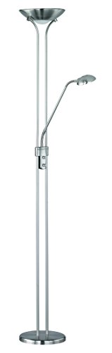 Reality R42292107 Spock Piantana, 1X20 W, 1X5 W, Nichel, 180 Cm