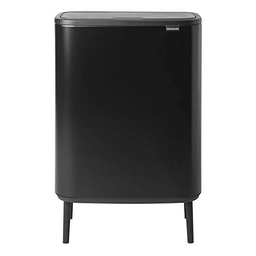 Brabantia Bo Touch Bin Hi Pattumiera, Metallo, Nero Opaco, 60 Litri