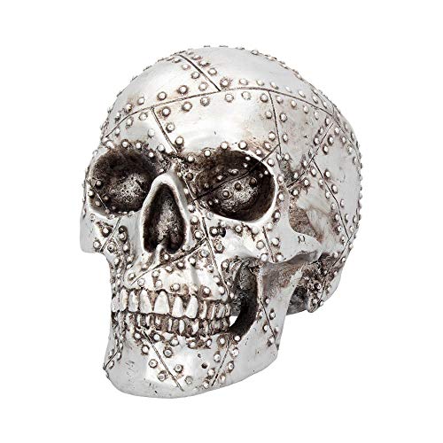 Nemesis Now - Statuetta A Testa Di Rivetto, 18 Cm, Colore: Argento
