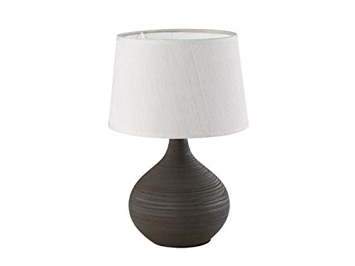 Reality Leuchten R50371025 Martin, Lampada Da Tavolo, Ceramica, E14, Cappuccino, 20 X 20 X 29 Cm, Marrone, 20 X 20 X 29 Cm, E14