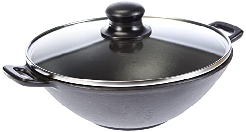 Kela 77747, Padella Coperchio, Griglia, Bastoncini, Ghisa, Diametro Di 24 Cm, Adatta Ai Piani A Induzione, Wok-Set Mini