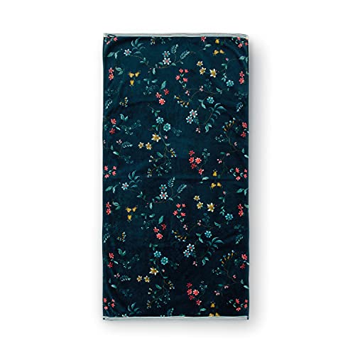 Pip Studio Telo Doccia Les Fleurs, Blu Scuro, 70 X 140 Cm