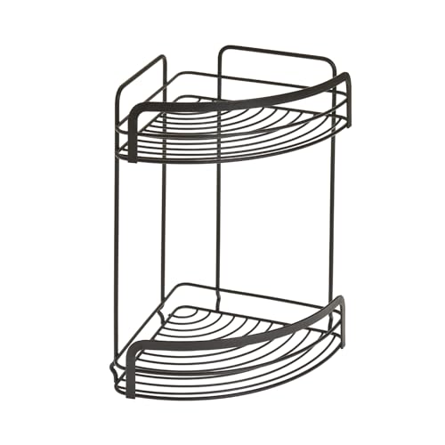 Metaltex Italia S.P.A. Corner Basket 2 Tiers, Black, 20X20X30