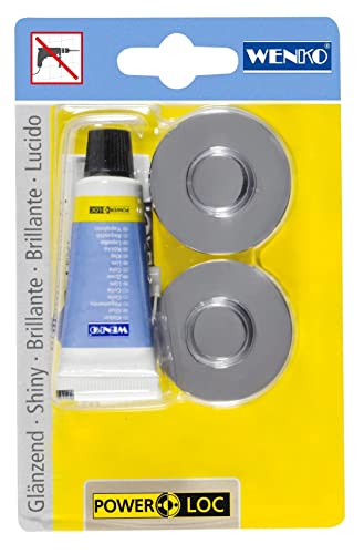 Wenko Power-Loc® Adattatore - Befestigen Ohne Bohren, Plastica, 4 X 1.5 X 4 Cm, Cromo