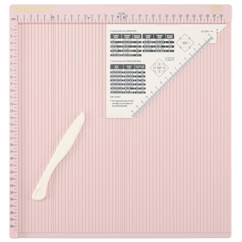 Vaessen Creative Scoring Board Score Easy Cm In Rosa Con Osso Piega Guida Per La Creazione Di Biglietti E Progetti Creativi Con La Carta, 30,5 X 30,5
