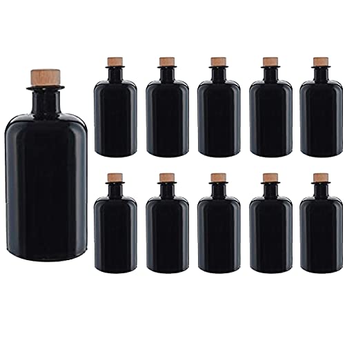Casavetro Bottigliette Vetro Con Tappo Sughero - 500 Ml - Bottiglia Vuota In Vetro Per Vino, Liquore, Acqua, Succo Di Frutta, Conserve, Latte, Olio, B