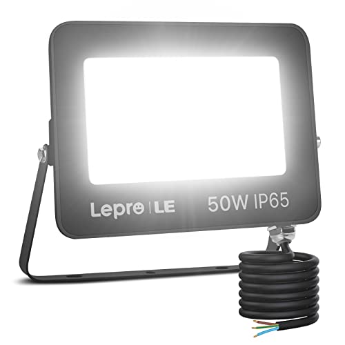 Lepro Faretto Led Da Esterno 50W, Faro Led Esterno Impermeabile Ip65, Proiettore 4250 Lumen Bianca Naturale 5000K Super Luminosa, Luci Di Sicurezza Pe