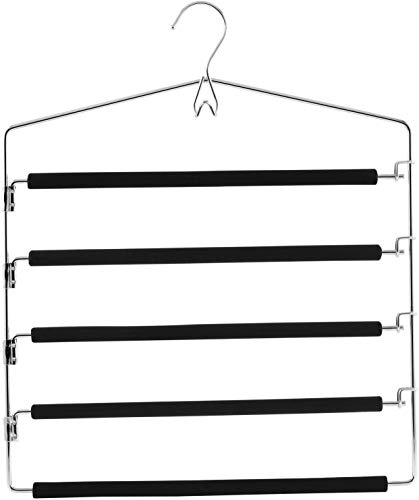 Zeller 17135 Gruccia Multipla Per Pantaloni, Metallo, Argento, 37X2.5X44.5 Cm