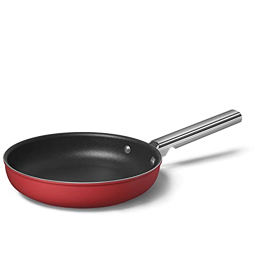 Smeg, Padella Antiaderente Ckff2401Rdm, Diametro 24 Cm, Manico Ergonomico In Acciaio Inossidabile, Per Tutti I Piani Cottura, Fino A 250° In Forno, Ca