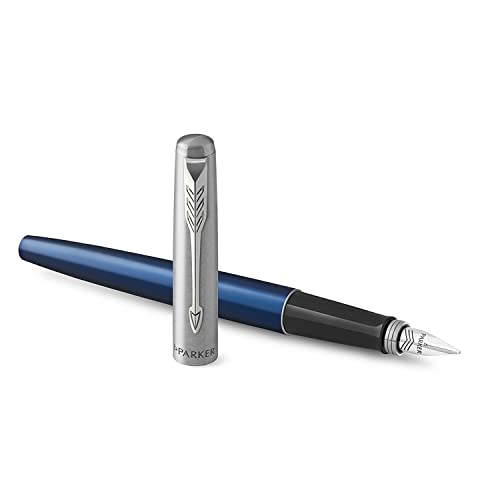 Parker Jotter Penna Stilografica Con Dettagli Cromati, Confezione Regalo, Royal Blue