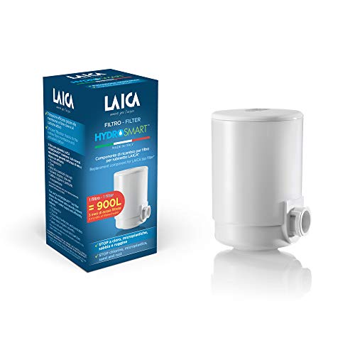 Laica Fr01A Hydrosmart Componente Di Ricambio Per Filtro Rubinetto, 900 Lt Di Acqua Filtrata, Riduce: Cloro, Microplastiche, Erbicidi E Altri Ancora, 
