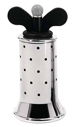 Alessi 9098 B - Macinapepe Di Design Con Alette, Acciaio Inossidabile E Resina Termoplastica, Nero