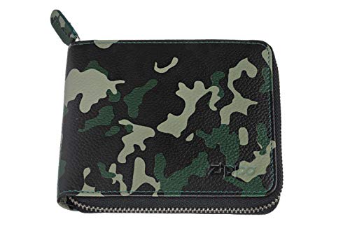 Zippo Leather Zipper Wallet Portamonete 12 Centimeters Verde (Green Camouflage)