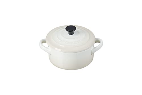 Le Creuset Mini Cocotte Rotonda In Gres Vetrificato, 250 Ml, Diameter 10 Cm, Bianco (Meringue), 71901107160100