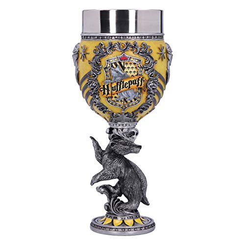 Nemesis Now Harry Potter Hufflepuff Hogwarts House Collectable Goblet, Resina, Giallo E Argento, 1.25 Picometer
