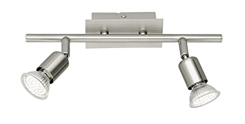 Reality R82942107 Nimes Barra A Led, 2 Spot, Acciaio, 30 Cm