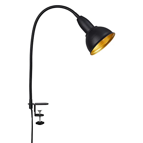 Briloner 2603-015 Lampada Led Da Tavolo Con Morsetto, Orientabile, Lampada Da Scrivania, Stile Retrò, Interruttore On/Off, 1 Lampadina E14, Max. 25 Wa