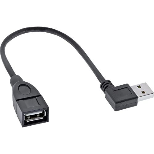 Inline 34602R Smart Usb 2.0 - Prolunga Angolata, Maschio/Femmina, Tipo A, 0,2 M, Colore: Nero
