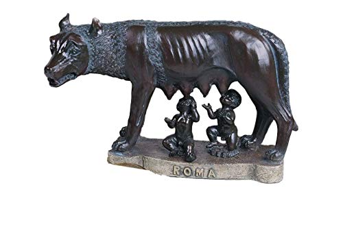 Arte E Storia By Paben Souvenir Italia Roma Lupa Capitolina 3D In Resina L. 19,5 H. 9,5 Cm