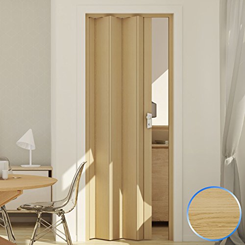 Porta A Soffietto Da Interno In Pvc Legno Faggio 83X214 Cm Mod. Maya