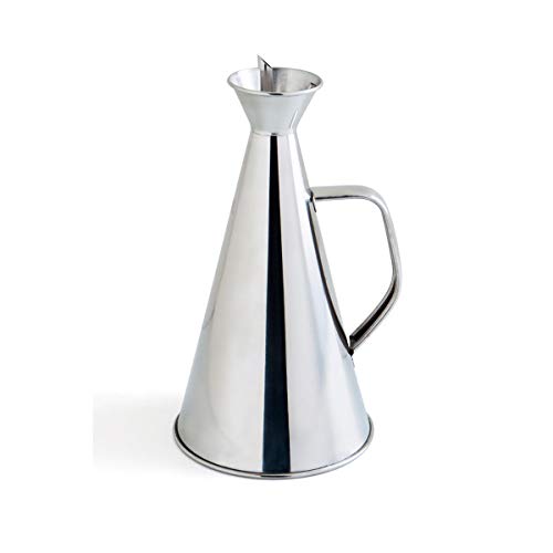 Quid Renova Quid 7694003 - Oliera Anti-Sgocciolamento, In Acciaio Inox, Da 75 Cl, Trasparente, 15 X 15 X 30 Cm