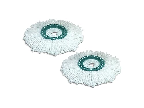 Leifheit Set Da 2 Ricambi Lavapavimenti Per Clean Twist Disc Mop Active, Mop Ricambio In Microfibra Lavabile, Testine Sostitutive Per Mop Pavimenti