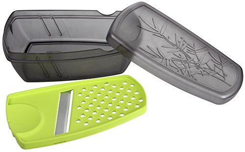 Fackelmann 45465 Grattugia Per Zenzero Multifunzione, Plastica, Verde/Grigio