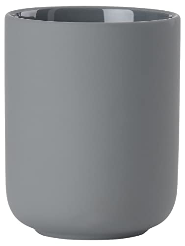 Zone Denmark Ume - Portaspazzolino In Gres Con Rivestimento Soft Touch, Colore: Grigio