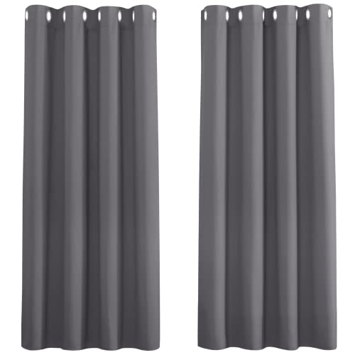 Pony Dance Tenda Oscurante Con Occhielli Tende Oscuranti Camera Da Letto Tende Per Finestre Piccole 2 Pezzi L 117 X A 137 Cm Grigio