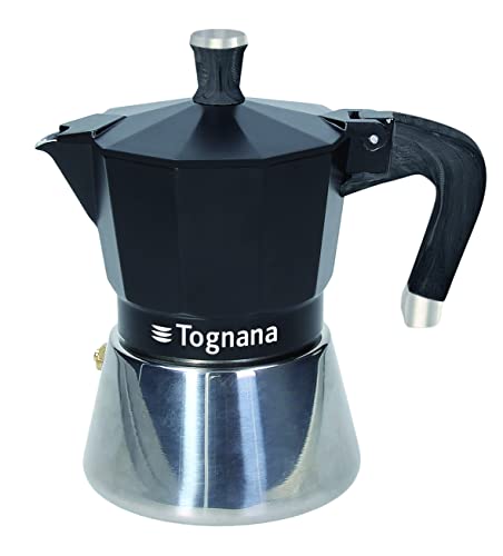 Tognana Sphera, Caffettiera Moka, 3 Tazze, Alluminio, Nero
