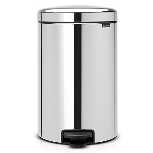 Brabantia Pedal Bin Newicon Pattumiera A Pedale, Secchio Interno In Plastica, Inox Lucido, 20 Lt