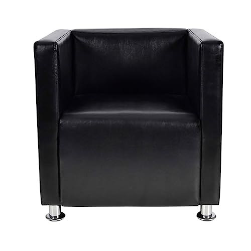 Vidaxl Poltrona A Cubo In Similpelle Nera Poltroncina Sedia Con Braccioli