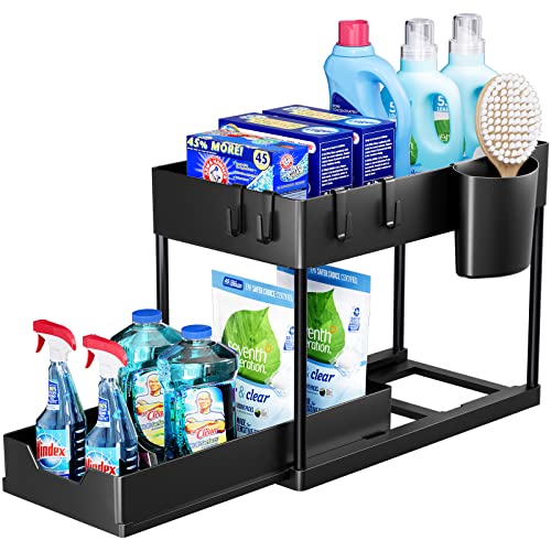 Puricon Organizer Sottolavello Cucina, Organizer Sottolavello A 2 Livelli, Organizer Sottolavello Portaoggetti Ripiano Multiuso Sotto Lavello Per Cuci