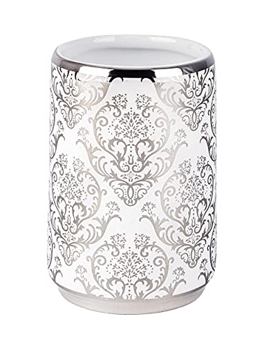 Wenko Bicchiere Portaspazzolini Barock Ceramica, Ceramica, 7.5 X 10.5 X 7.5 Cm, Bianco