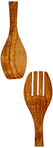 Metaltex 580630010 Cubierto Ensalada Madera De Olivo, Legno, Braun