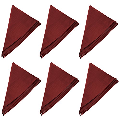 6 Tovaglioli In Tessuto, 44 X 44 Cm, In 100% Cotone, Colore: Vinaccia/Bordeaux