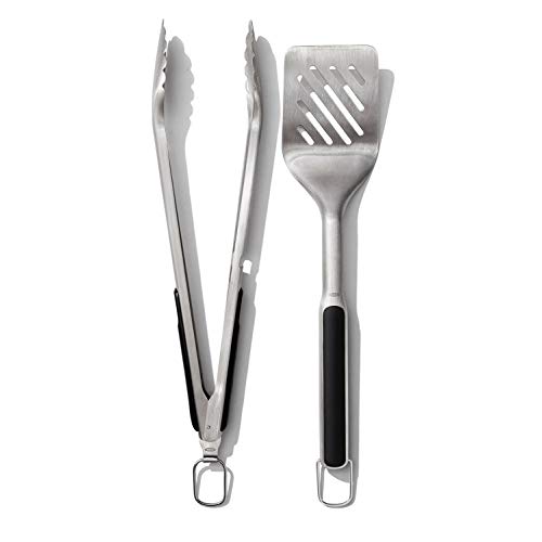 Oxo Good Grips Set Di Paletta E Pinze Per Barbecue In Acciaio Inossidabile
