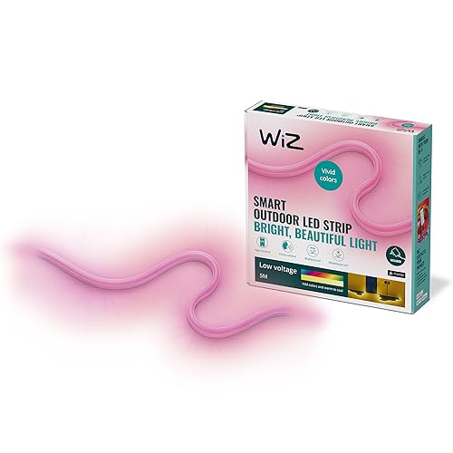 Wiz Striscia Led Smart Per Esterni, Luce Bianca O Colorata, 5 M, Tecnologia Spacesense, Controllo Vocale