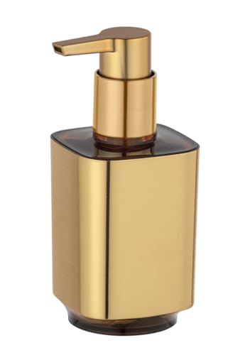 Wenko Dispenser Sapone Auron Oro, Dosatore Di Sapone Riempibile Per Sapone Liquido E Lozione, In Pregiata Plastica Con Superficie Cangiante Color Oro,