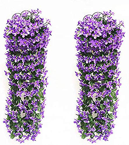 Yizunnu 2 Pezzi Fiori Artificiali Pendenti Pianta Glicine Finta/Fiori Glicine/Glicine Artificiale/Piante Finte Da Appendere/Piante Rampicanti Glicine/