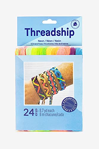 Dmc - 24 Matassine Neon Multi-Capo (8 M Per Matassina) - Colori Neon | Filato Per Braccialetti Brasiliani E Hobbistica Tessile Creativa