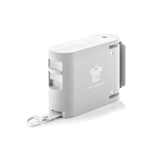 Innovagoods - Stendibiancheria Retrattile Raclox, 4 Cordi Da 3,2M, Capacità 12Kg, Resistente Al Sole, Asciugatura Rapida, Ideale Per Spazi Ridotti, Bi