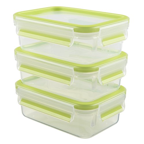 Emsa Clip & Close Contenitore Salvafreschezza, Verde Chiaro, Set 3 Pezzi Da 0.55 L