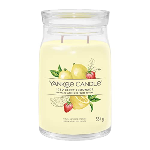 Yankee Candle Signature Candela Profumata, Limonata Ghiacciata Ai Frutti Di Bosco In Giara Grande, Candele Di Miscela Di Cera Di Soia Lunga Durata, Re