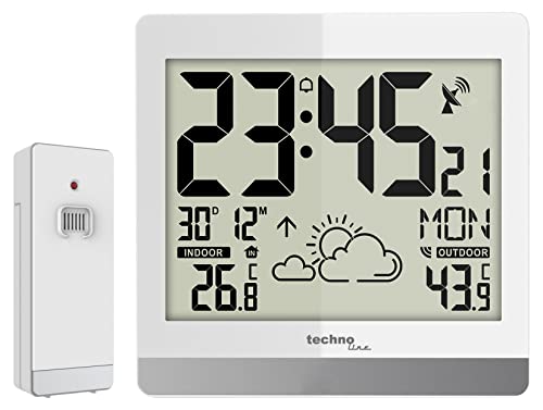 Technoline Ws8119 Digital White Wall Clock