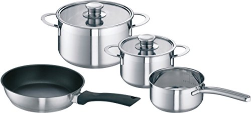 Bosch Hez390042, Set Pentole 3+1 Per Piani Ad Induzione, Cromo