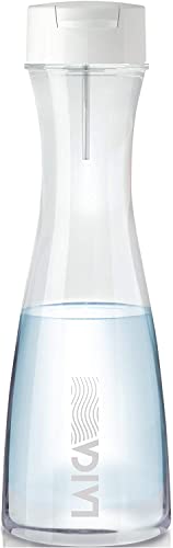 Laica Glassmart Bottiglia Filtro Acqua In Vetro - Filtra Istantaneamente Mentre Si Versa - Design Resistente E Durevole -1 Cartuccia Filtro Acqua Fast