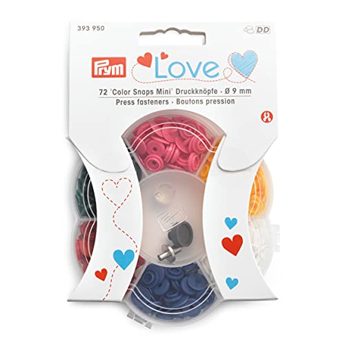 Prym Love Bottoni A Pressione Snaps Mini, 8Mm, Scat. 6 Colori Snap, Plastic, Multicolore, Taglia Unica