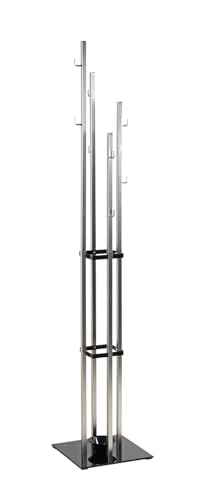 Haku Möbel Appendiabiti, Metallo, Effetto Acciaio Inossidabile Nero, L 35 X P 35 X A 182 Cm